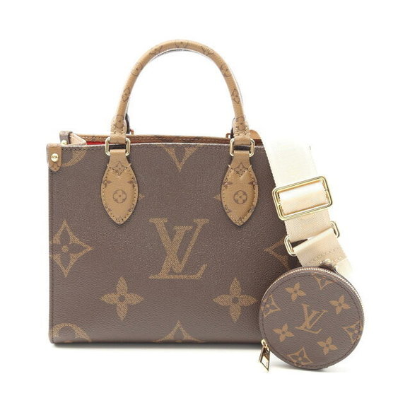 Louis Vuitton Onthego Handbag Monogram Giant Reverse Brown Beige - Picture 1 of 7